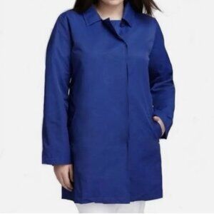 NWT EILEEN FISHER PERSB Concealed Button Up Classic CollarCoat R2PW-CO518M SMALL